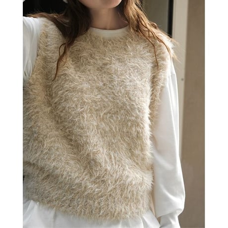 brush knit vest /2color　un1485