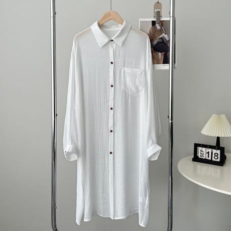 long sheer shirt　un1008