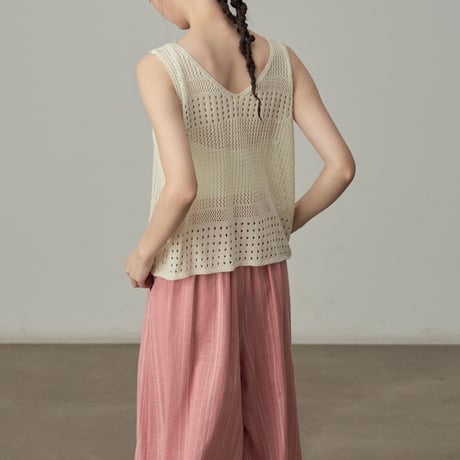 sheer knit tank top　/2color　un1846
