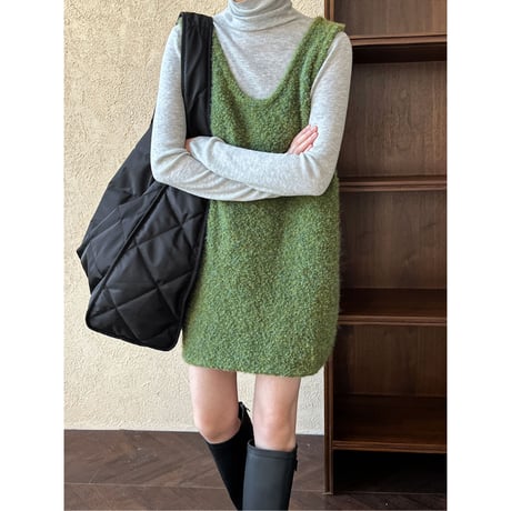 Knitted vest dress /3color　un1686