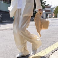 shiny wide pants /2color　un1170