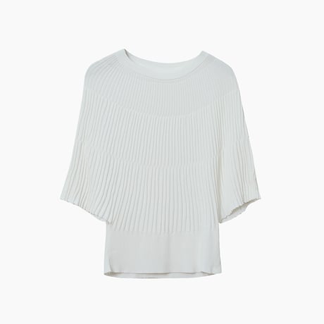 rib knit puff sleeve top　/3color　un1900