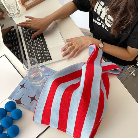 striped market bag /3color　un1174