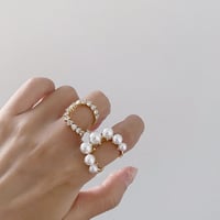 stone & pearl ring /2color　un1207