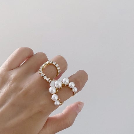stone & pearl ring /2color　un1207