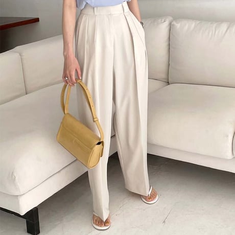 high waist center press pants /3color　un1402