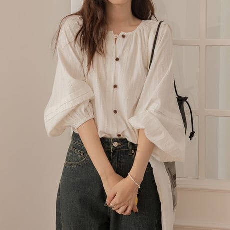 baloon sleave blouse /2color　un1057