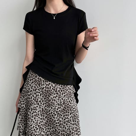 ruffle wrap design t-shirt　/3color　un2002
