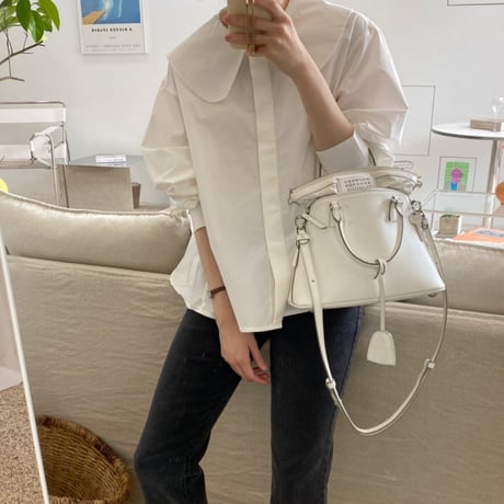 sailor color puff sleave blouse /2color　un1354