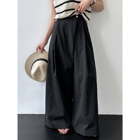 wide silhouette tuck pants　/3color　un2087