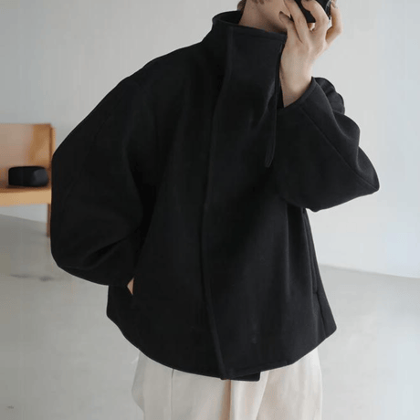 high neck curve sleeve outer /3color　UN1502