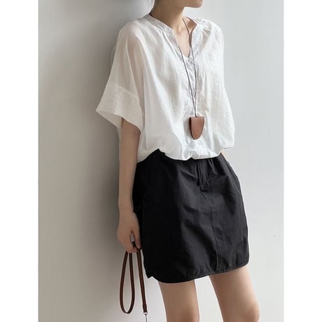 baloon hem blouse /2color　un1032