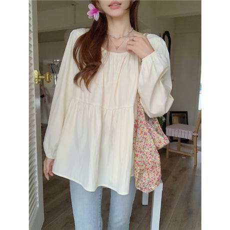 gathered tunic blouse　/3color　un1757