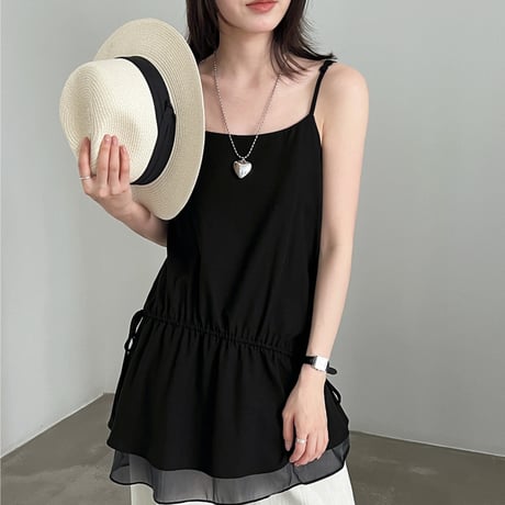 sheer peplum cami　/2color　un2090