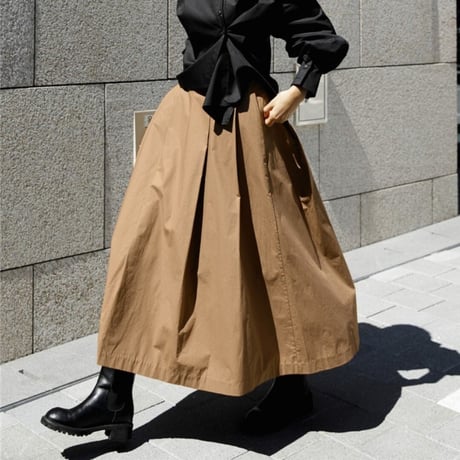 high waist pleats skirt /2color　un1377