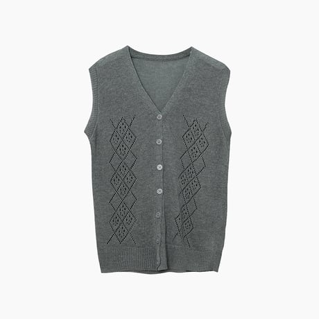 lace knit vest　/2color　un2074