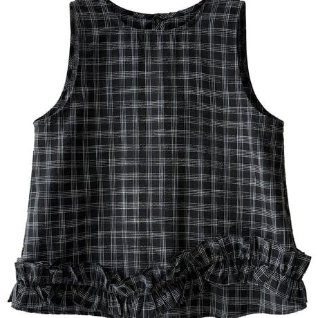 check frill sleeveless top　/2color　un2014