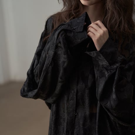 shadow jacquard loose shirt　/2color  un1794