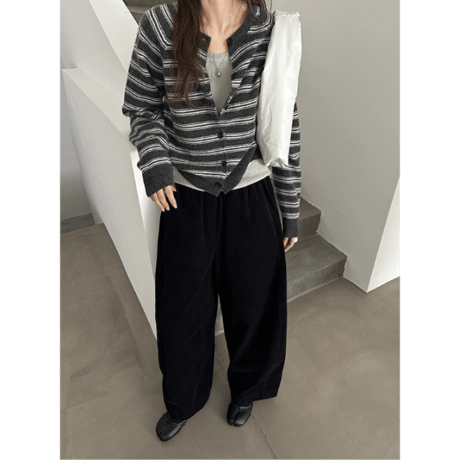 striped cardigan /3color　un1638