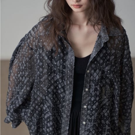 sheer patterned overshirt　/2color　un1846