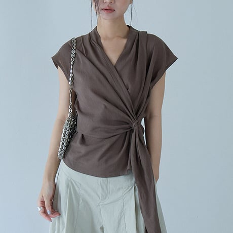wrap airy blouse　/2color　un2101