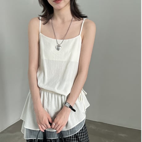 sheer peplum cami　/2color　un2090