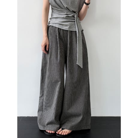 striped wide leg relaxed pants　/2color　un2008