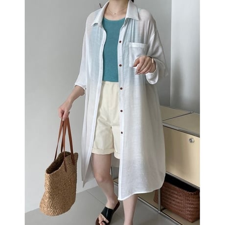 long sheer shirt　un1008