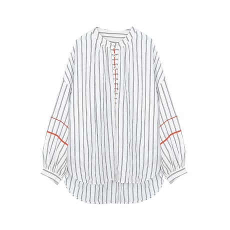 striped stand collar shirt　un1024