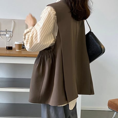 side gather midium vest /2color　un1004