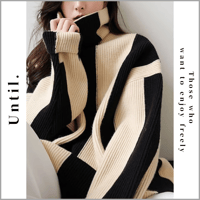bicolor asymmetry design knit　un1314