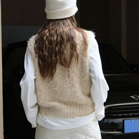 brush knit vest /2color　un1485