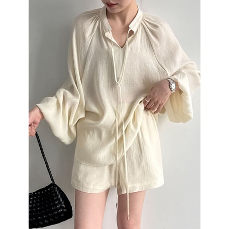 balloon sleeve relaxed setup　/3color　un2084