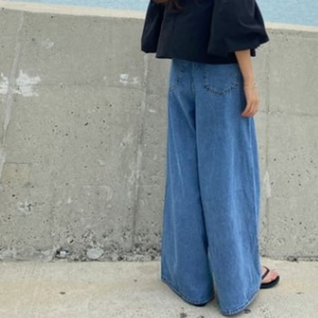 wide leg denim pants　un1398