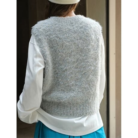 brush knit vest /2color　un1485