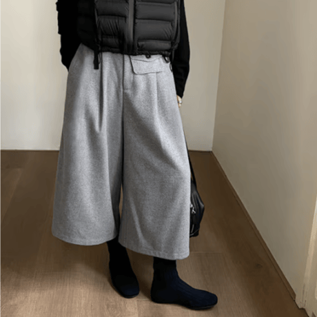 wide A-line pants /3color　un1636