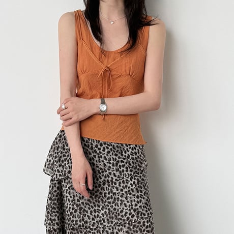 lace trim ribbon camisole　/2color　un2009