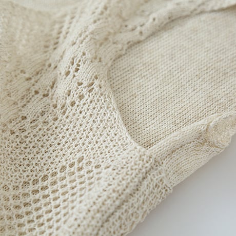 crochet knit layered vest　/2color　un1901