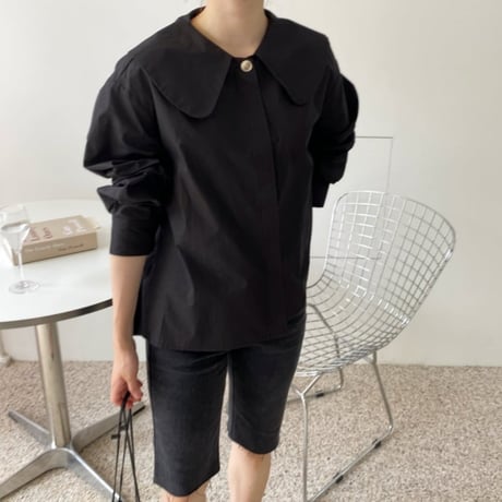 sailor color puff sleave blouse /2color　un1354