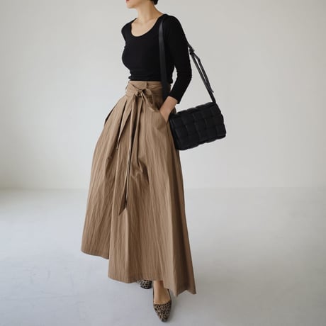 wide ribbon pants /2color　un1166