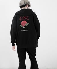 EBE-053-BLK / rose zip hoodie