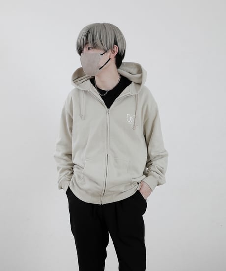 EBE-053-BGE / rose zip hoodie