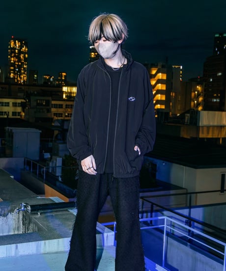 EBE-077 / sports logo jacket / BLACK