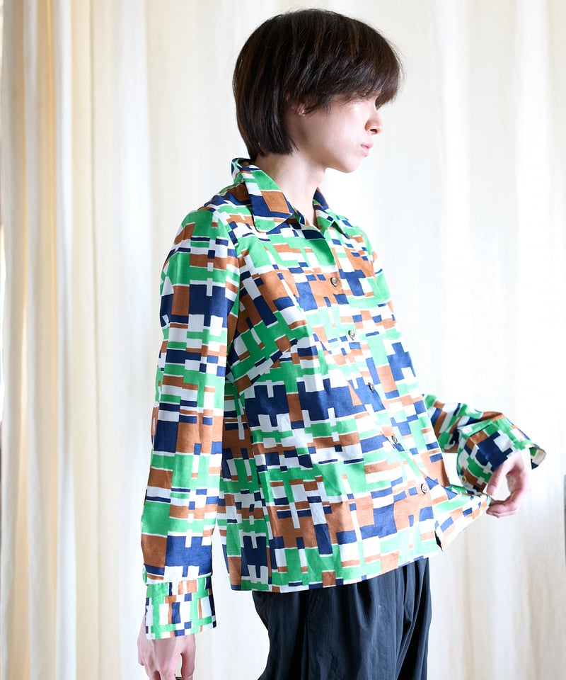 【かまきりさん専用】仲里依紗ブランド　アールイードット　チェック柄長袖シャツ チェックまじりのカーディガン x 緑ごちゃまぜシャツ | fluke