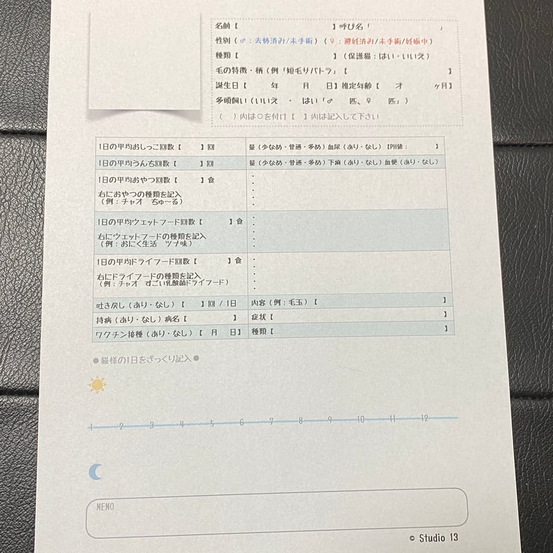 猫様プロフィール】〜猫様の取説シート〜 | Studio13