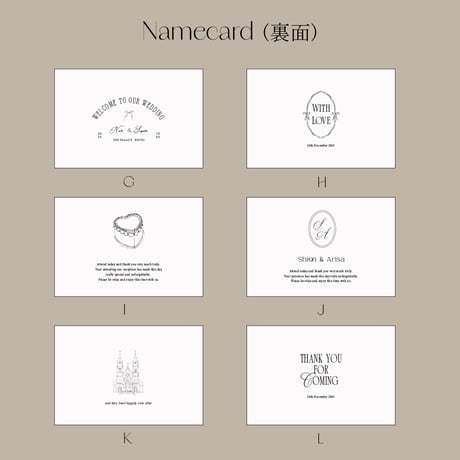 Name card -folded in half-