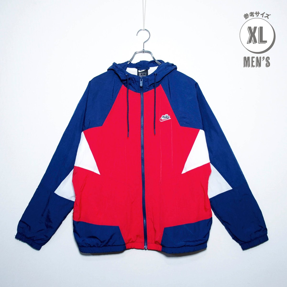 【Nike】 ナイロンジャケット カラーブロック　M 美品 USED【 NIKE 】ナイロンジャケット／MENS：XL（送料込）［BSF-O