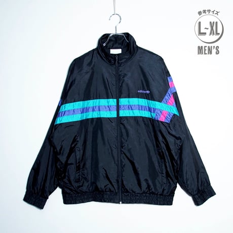 USED【 adidas 】80〜90sナイロンジャケット／MENS：L〜XL（送料込）［BSF-O］