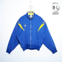 USED【 adidas 】90sトラックジャケット（デサント製）／LADIES：M〜L（送料込）［BSF-O］