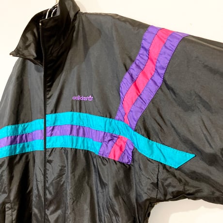 USED【 adidas 】80〜90sナイロンジャケット／MENS：L〜XL（送料込）［BSF-O］
